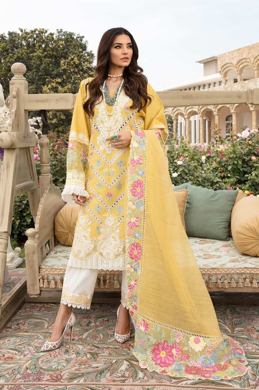 CRIMSON Unstitched Chikankari Lawn