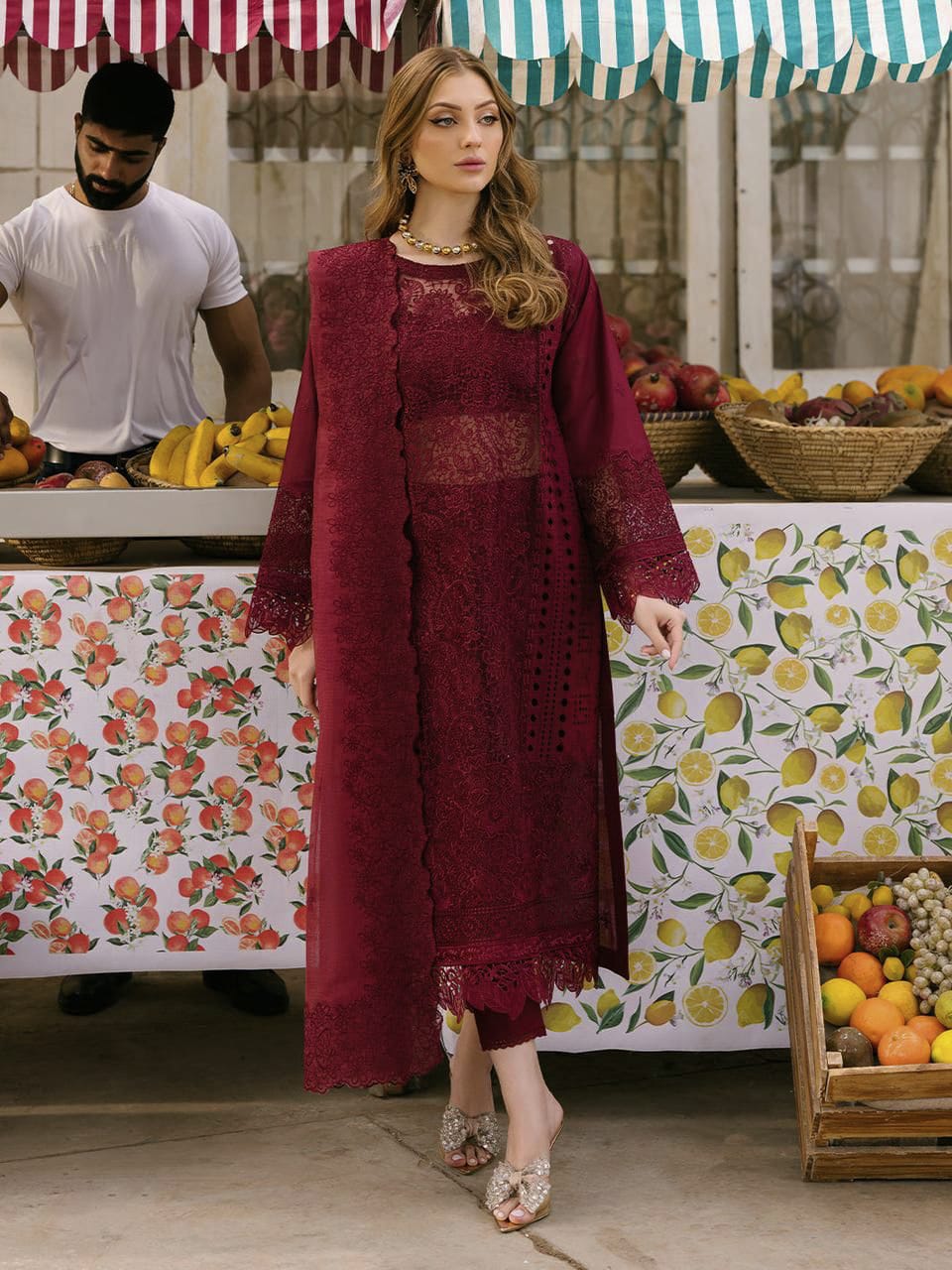 MAHA Chikankari Unstitched 3 Piece Lawn
