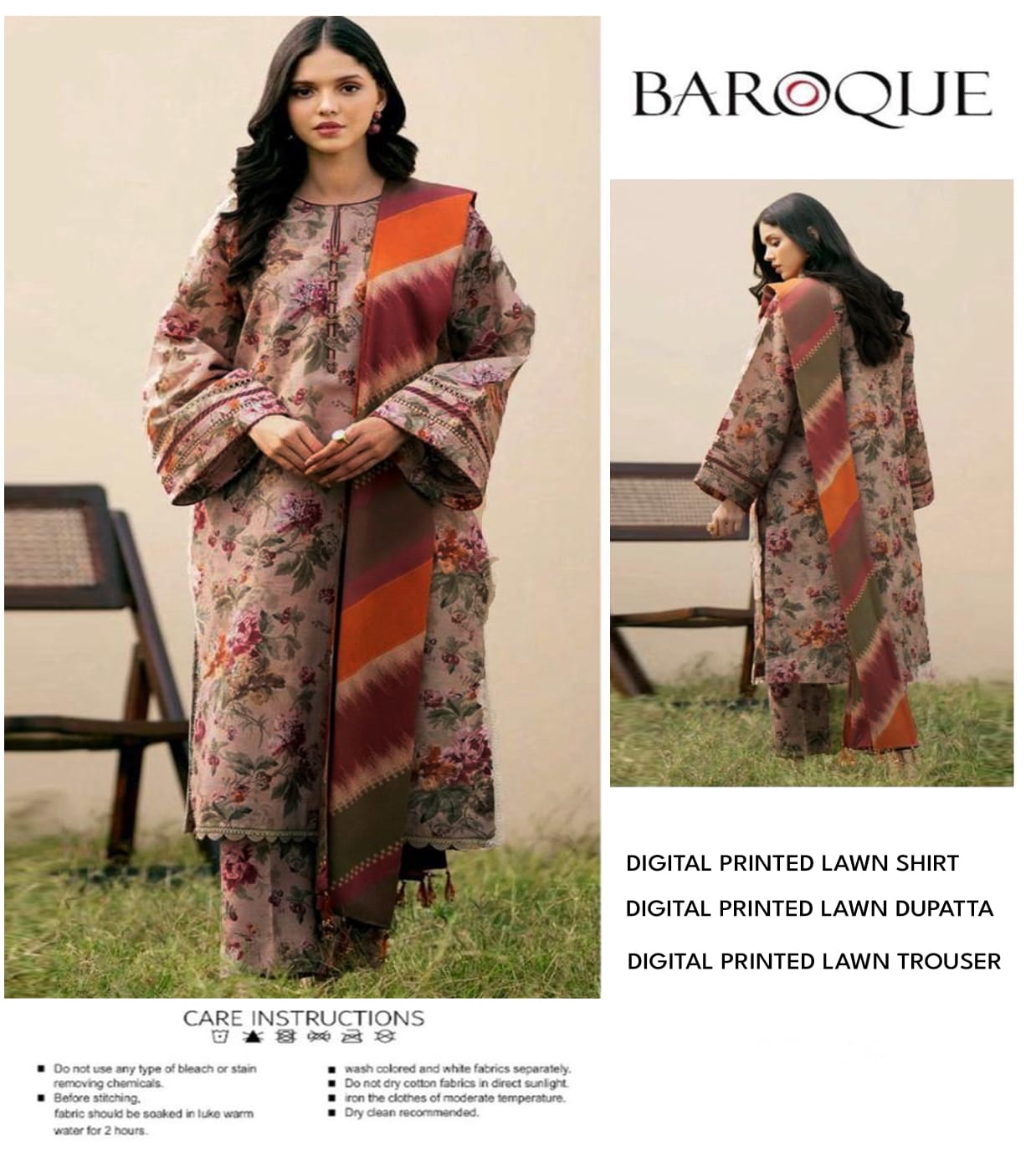 BAROQUE 3 Piece Unstitched Lawn