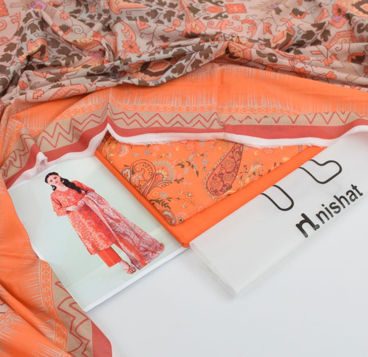 NISHAT Printed 3 Piece Unstitched Lawn