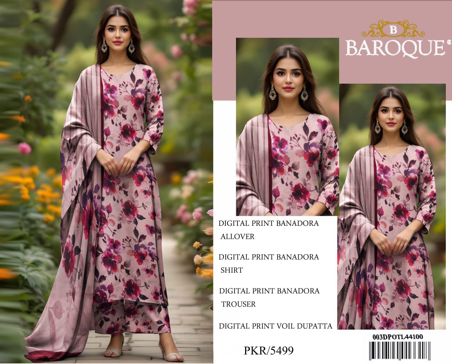 BAROQUE Printed 3 Piece Lawn