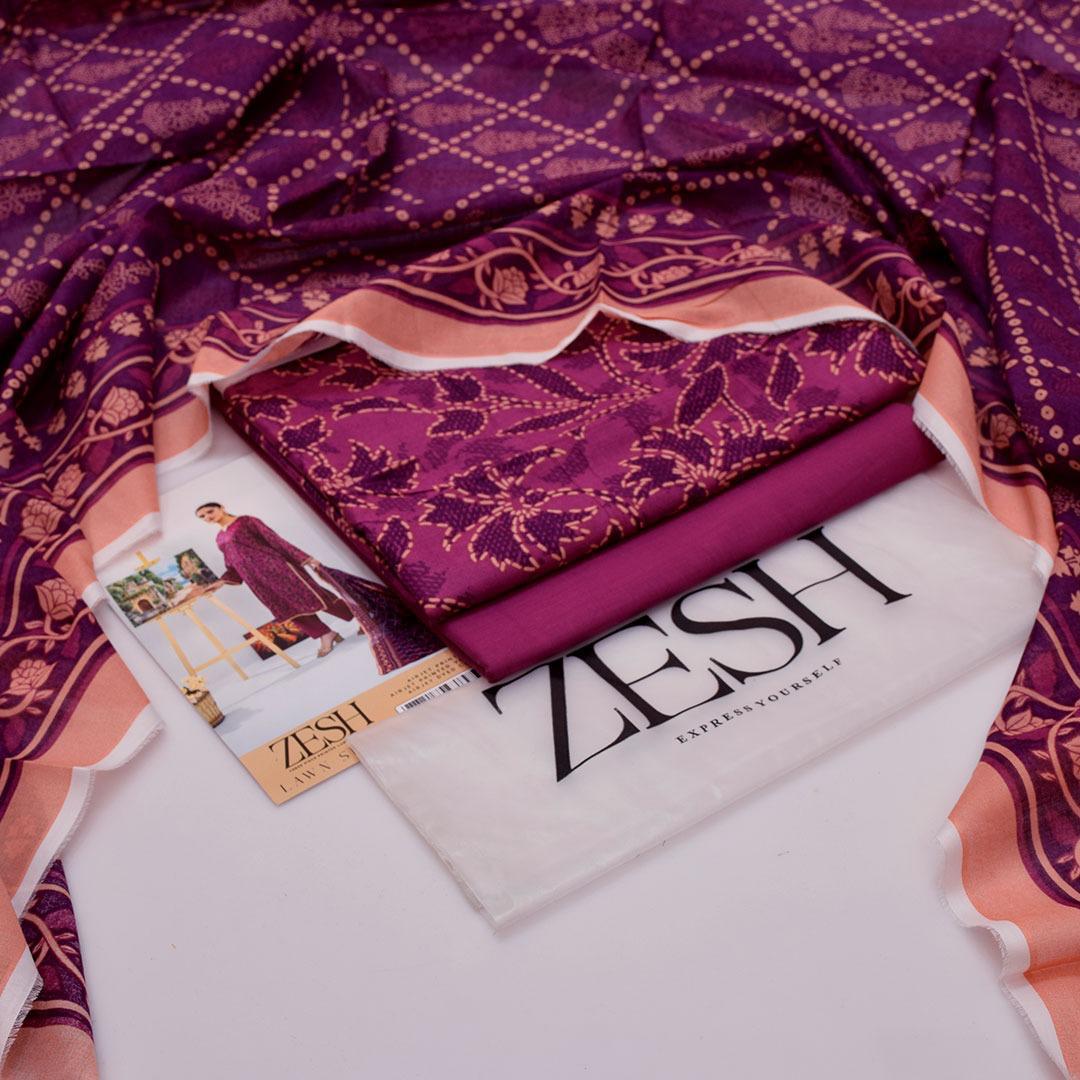 ZESH Unstitched 3 Piece Lawn