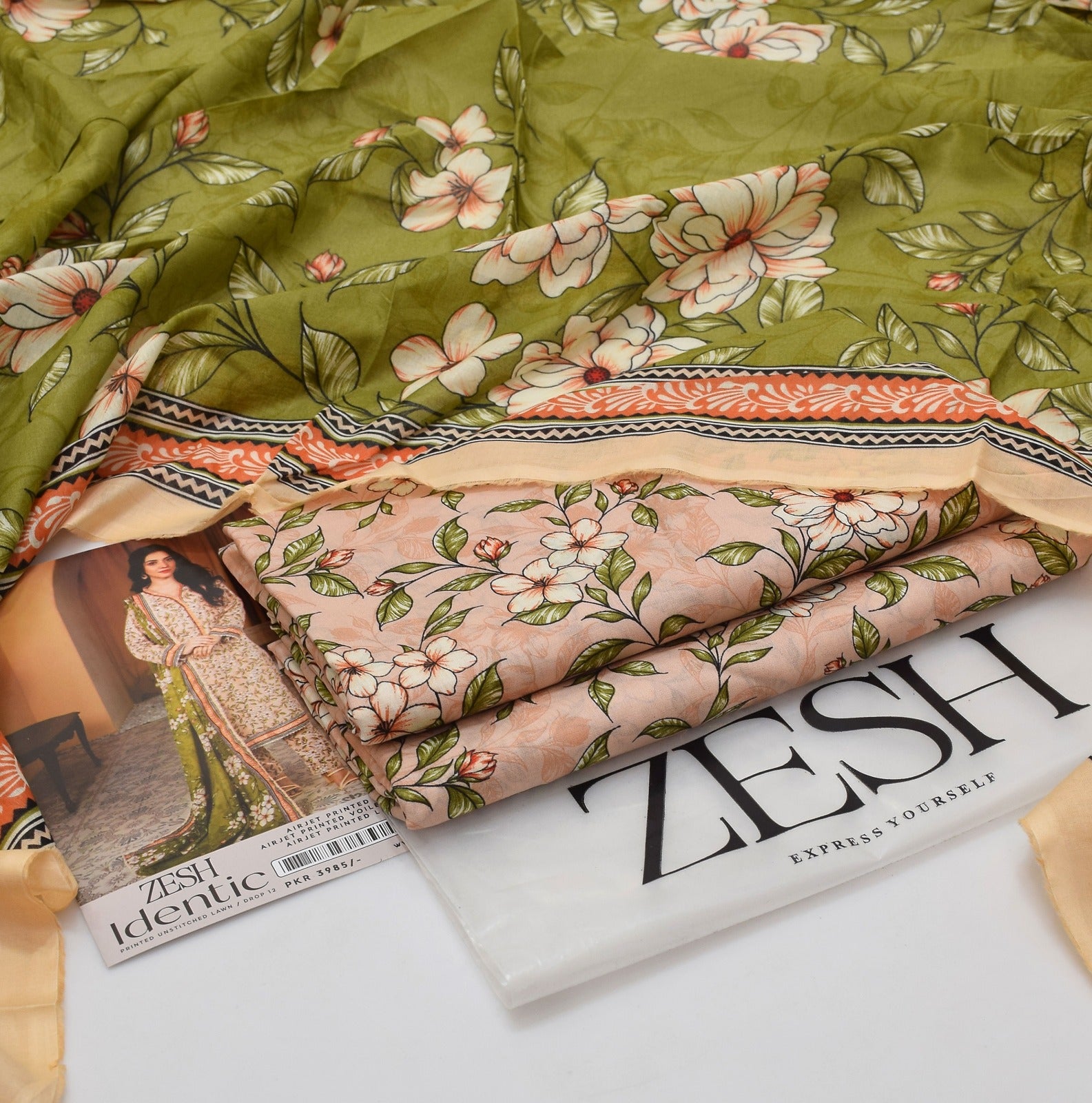 ZESH 3 Piece Unstitched Lawn